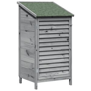 vidaXL Tuinschuur met dak Grijs 59 x 56 x 113,5 cm Massief Vurenhout