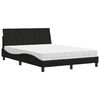 vidaXL Bed met matras "Hanko" stof zwart 140x190 cm