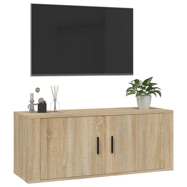 vidaXL Tv-wandmeubel 100x34,5x40 cm sonoma eikenkleurig