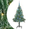 vidaXL Kunstmatige Kerstboom Sneeuw Gevlochten met LED Licht 150 cm