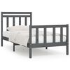 vidaXL Bedframe massief grenenhout grijs 90x200 cm