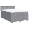 vidaXL Boxspring met matras stof lichtgrijs 140x190 cm