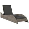 vidaXL Ligbed met kussen 60x205x73 cm poly rattan grijs