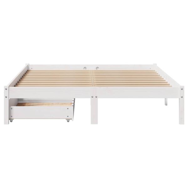 vidaXL Bedframe zonder matras massief grenenhout wit 135x190 cm