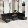 vidaXL Tuin Sofa Set met opslag 11 pcs Zwart Poly riet