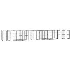 vidaXL Hondenkennel met dak 29,04 m&sup2; staal