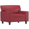 vidaXL Fauteuil met voetenbank 60 cm kunstleer wijnrood