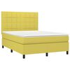 vidaXL Boxspring met matras en LED stof groen 140x190 cm