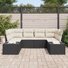vidaXL Tuin Sofa Set met kussen 6 pcs Zwart poly rattan