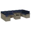 vidaXL Tuin Sofa Set 11 st Grijs Poly Rattan