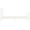 vidaXL Bedframe met hoofdbord massief hout wit 90x200 cm
