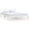 vidaXL Bedframe massief grenenhout wit 140x190 cm