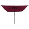vidaXL Tuinparasol Rood en Zwart 295 x 295 x 245 cm Polyester en staal