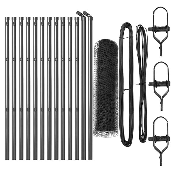 vidaXL Afrasteringspaal Grijs 25 x 0,8 m (13 mm gaas) Staal en PVC