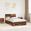 vidaXL Bedframe met hoofdeinde Oudhout 120 x 190 cm Bewerkt hout
