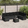 vidaXL Tuin Sofa Set met kussen met opslag 9 pcs Beige Poly riet