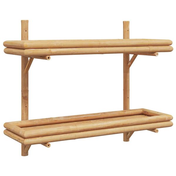 vidaXL Wandplank met plank Wandgemonteerd Bruin 39 x 26 x 60 cm Bamboe