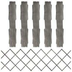 vidaXL Tuinlatwerken 5 st 180x60 cm massief vurenhout grijs