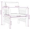 vidaXL 4-delige Loungeset met kussens massief acaciahout
