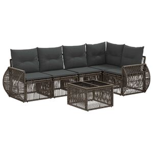 vidaXL Tuinbankenset 6 st Grijs en Donkergrijs poly rattan