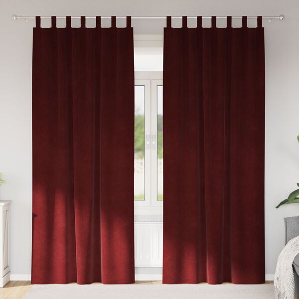 vidaXL Verduisterende gordijnen 2 pcs Wijnrood 140 x 260 cm Fluweel