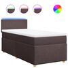 vidaXL Boxspring met matras stof donkerbruin 80x200 cm