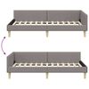vidaXL Hoekbedframe met hoofdeinde Taupe 80 x 200 cm Stof