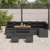 vidaXL Tuin Sofa Set met kussen met opslag met kussen 10 pcs Zwart