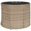 vidaXL Tuinbank met tafel en kussens halfrond poly rattan beige