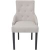 vidaXL Eetkamerstoelen 2 st stof crèmegrijs