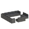 vidaXL 13-delige Loungeset met kussens poly rattan grijs
