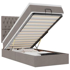 vidaXL Ottoman bed met matras 80x200cm stof taupe