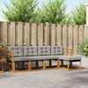 vidaXL Buiten bankenset met kussen 5 pcs Natuurlijk en Lichtgrijs