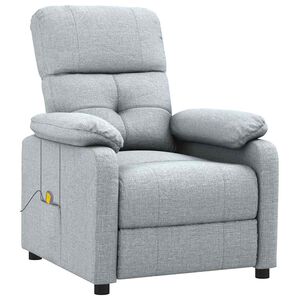 vidaXL Massagestoel stof lichtgrijs