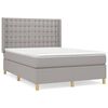 vidaXL Boxspring met matras stof lichtgrijs 140x200 cm