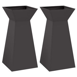 vidaXL Pilaar Plantenbak 2 st Zwart 35 x 35 x 73 cm Koudgewalst staal