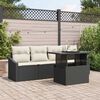 vidaXL Tuin Sofa Set met kussen 5 pcs Zwart en crème poly rattan