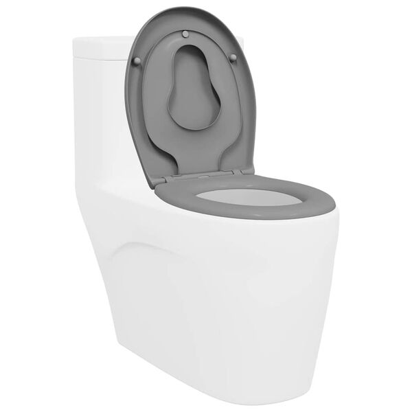 vidaXL Toiletzitting Grijs 44,5 x 37,3 x 4,3 cm Duroplast