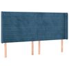 vidaXL Boxspring met matras en LED fluweel donkerblauw 160x200 cm