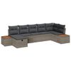 vidaXL Tuin Sofa Set met kussen 7 pcs Grijs Poly riet