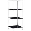 vidaXL Kastje 4-laags 40x40x100 cm gehard glas zwart