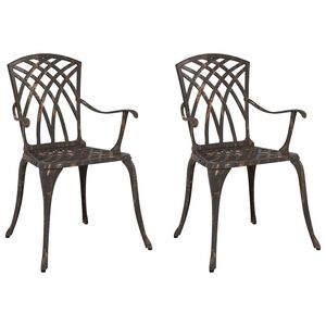vidaXL Tuinstoel 2 st Brons Aluminium