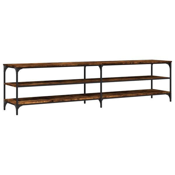 vidaXL Tv-meubel 200x30x50 cm bewerkt hout metaal gerookt eikenkleurig