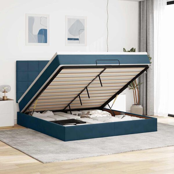 vidaXL Ottoman bed met matrassen en LED's 180x200cm fluweel