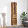vidaXL Highboard met lade Oud Hout 34,5 x 34 x 180 cm Bewerkt hout