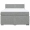 vidaXL Boxspring met matras stof lichtgrijs 140x200 cm