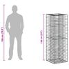 vidaXL Gabion Verhoogd Bed Zilver 50 x 50 x 150 cm