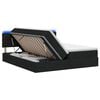 vidaXL LED Opslagbed met Matras Zwart 200 x 200 cm Stof