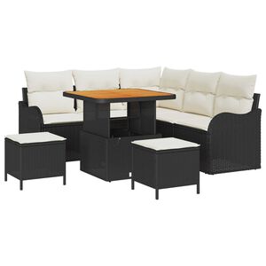 vidaXL Tuin Sofa Set 8 pcs Zwart poly rattan
