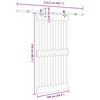 vidaXL Schuifdeur met beslag 100x210 cm massief grenenhout